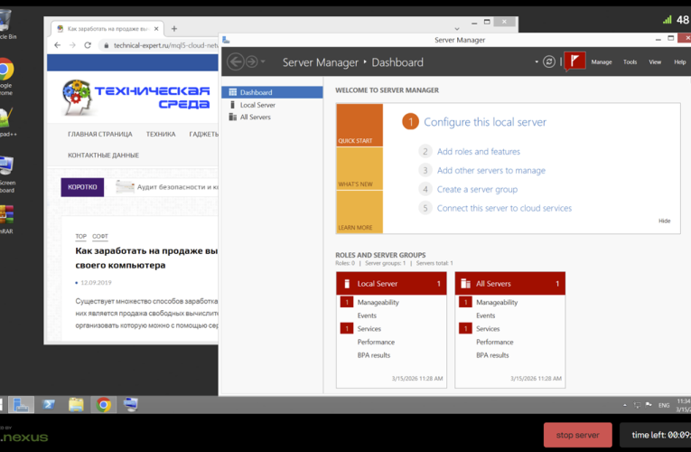 В закладки: бесплатный VPS-сервер с Windows и Linux в браузере — без регистрации и SMS